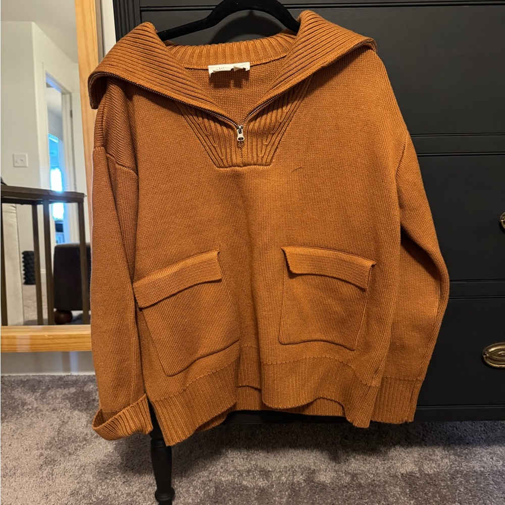 Anthropologie Warm Orange Knit Sweater